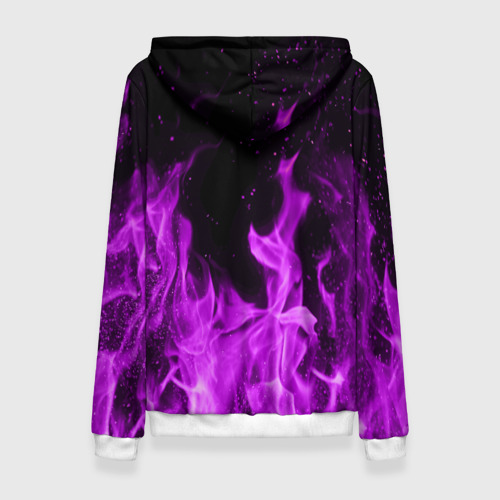 Женский костюм с толстовкой 3D Фиолетовый огонь violet flame neon, цвет белый - фото 2