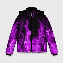 Зимняя куртка для мальчиков 3D Фиолетовый огонь violet flame neon