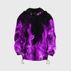 Детская куртка 3D Фиолетовый огонь violet flame neon