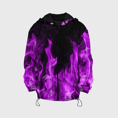 Детская куртка 3D Фиолетовый огонь violet flame neon
