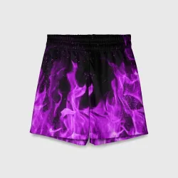 Детские спортивные шорты 3D Фиолетовый огонь violet flame neon