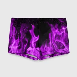 Детские купальные плавки 3D Фиолетовый огонь violet flame neon