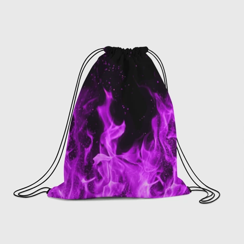 Рюкзак-мешок 3D Фиолетовый огонь violet flame neon