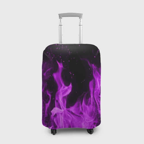 Чехол для чемодана 3D Фиолетовый огонь violet flame neon