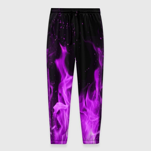 Мужские брюки 3D Фиолетовый огонь violet flame neon