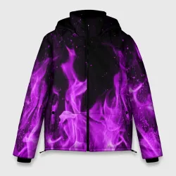 Мужская зимняя куртка 3D Фиолетовый огонь violet flame neon