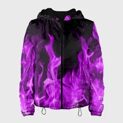 Женская куртка 3D Фиолетовый огонь violet flame neon