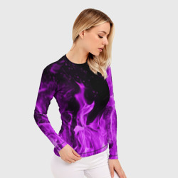 Женский рашгард 3D Фиолетовый огонь violet flame neon - фото 2