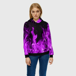 Женская толстовка 3D Фиолетовый огонь violet flame neon - фото 2