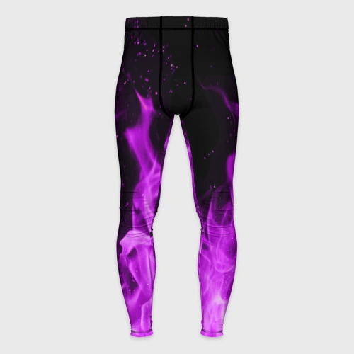 Мужские тайтсы 3D Фиолетовый огонь violet flame neon