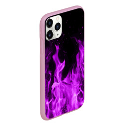 Чехол для iPhone 11 Pro Max матовый Фиолетовый огонь violet flame neon - фото 2