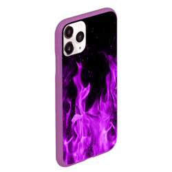 Чехол для iPhone 11 Pro Max матовый Фиолетовый огонь violet flame neon - фото 2