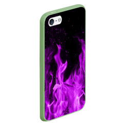 Чехол для iPhone 5/5S матовый Фиолетовый огонь violet flame neon - фото 2