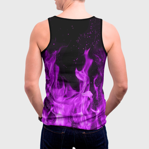 Мужская майка 3D Фиолетовый огонь violet flame neon, цвет 3D печать - фото 4