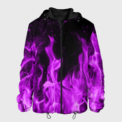 Мужская куртка 3D Фиолетовый огонь violet flame neon