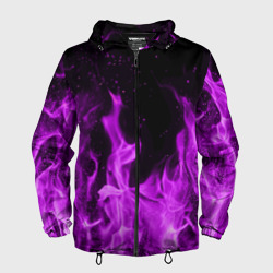 Мужская ветровка 3D Фиолетовый огонь violet flame neon