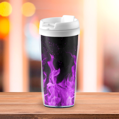 Термокружка-непроливайка Фиолетовый огонь violet flame neon - фото 3