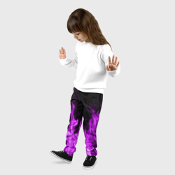 Детские брюки 3D Фиолетовый огонь violet flame neon - фото 2