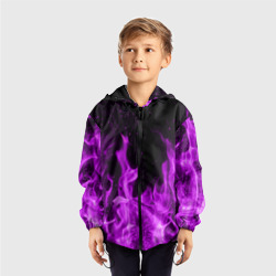 Детская ветровка 3D Фиолетовый огонь violet flame neon - фото 2