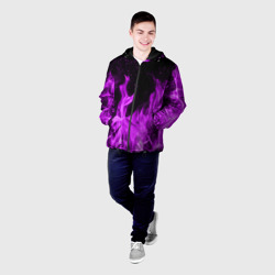 Мужская куртка 3D Фиолетовый огонь violet flame neon - фото 2