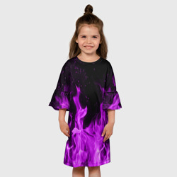 Детское платье 3D Фиолетовый огонь violet flame neon - фото 2