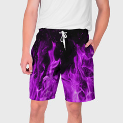 Мужские шорты 3D Фиолетовый огонь violet flame neon