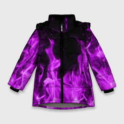 Зимняя куртка для девочек 3D Фиолетовый огонь violet flame neon