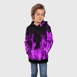 Детская толстовка 3D Фиолетовый огонь violet flame neon - фото 2