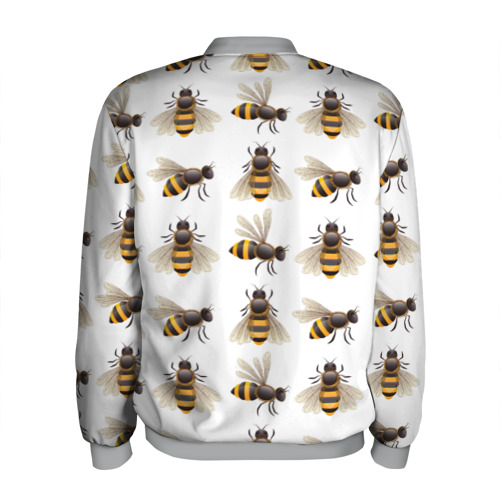 Мужской бомбер 3D Пчелы, цвет меланж - фото 2