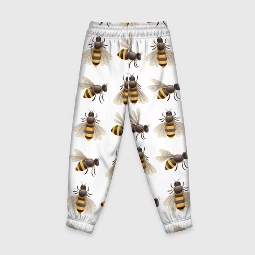 Детские брюки 3D с принтом Пчелы, вид сзади #1