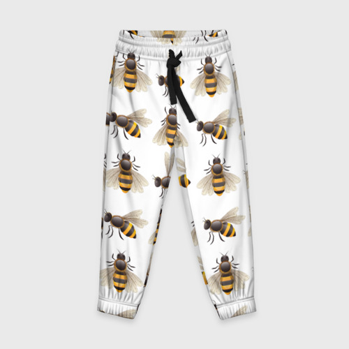 Детские брюки 3D с принтом Пчелы, вид спереди #2