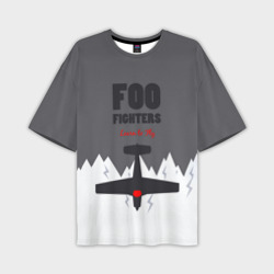 Мужская футболка oversize 3D Самолет Foo Fighters