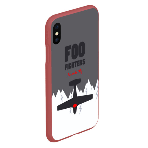 Чехол для iPhone XS Max матовый Самолет Foo Fighters, цвет красный - фото 3