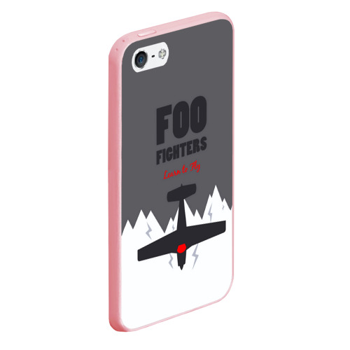 Чехол для iPhone 5/5S матовый Самолет Foo Fighters, цвет баблгам - фото 3