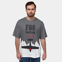 Мужская футболка oversize 3D Самолет Foo Fighters - фото 2