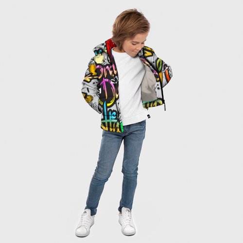 Зимняя куртка для мальчиков 3D Graffiti, цвет светло-серый - фото 5