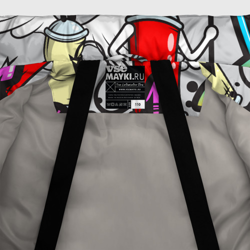Зимняя куртка для девочек 3D Graffiti, цвет светло-серый - фото 7