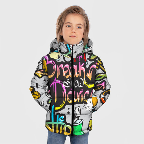 Зимняя куртка для мальчиков 3D Graffiti, цвет светло-серый - фото 3