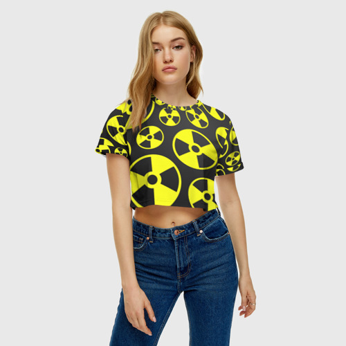 Женская футболка Crop-top 3D Радиация, цвет 3D печать - фото 3