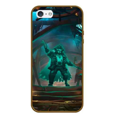 Чехол для iPhone 5/5S матовый Sea of thieves, цвет коричневый