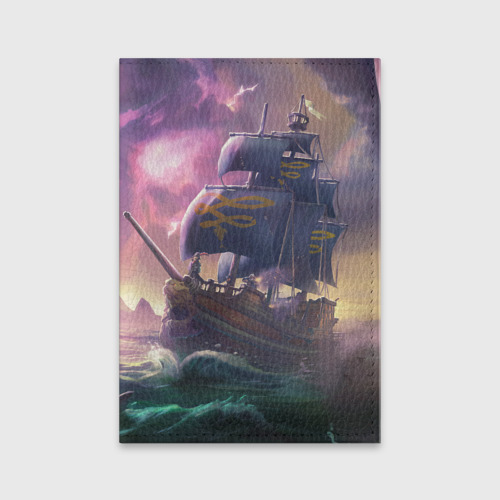 Обложка для паспорта матовая кожа Sea of thieves, цвет бирюзовый