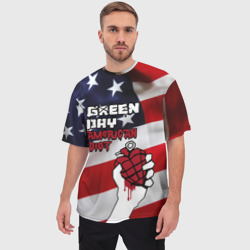 Мужская футболка oversize 3D Green Day American Idiot - фото 2