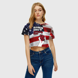 Женская футболка Crop-top 3D Green Day American Idiot - фото 2