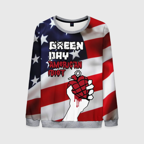 Мужской свитшот 3D Green Day American Idiot, цвет меланж