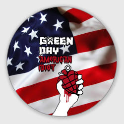 Круглый коврик для мышки Green Day American Idiot