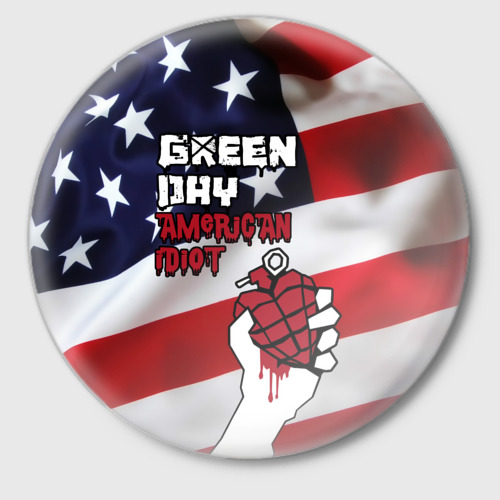 Значок с принтом Green Day American Idiot, вид спереди №1