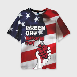 Женская футболка oversize 3D Green Day American Idiot