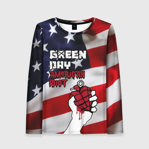 Женский лонгслив 3D Green Day American Idiot, цвет 3D печать