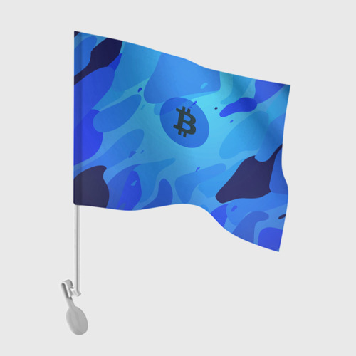 Флаг для автомобиля Blue Sea Camo Bitcoin