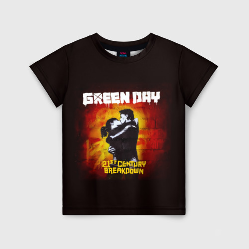Детская футболка 3D Поцелуй Green Day, цвет 3D печать